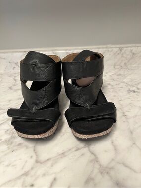 MODZORI Women's Black Open-Toe Strappy Sandals.